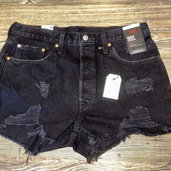 Levi’s 501 High Rise Women’s Denim Jean Shorts Stowaway Black Size 29. NWT. 7/5 - Picture 3 of 7